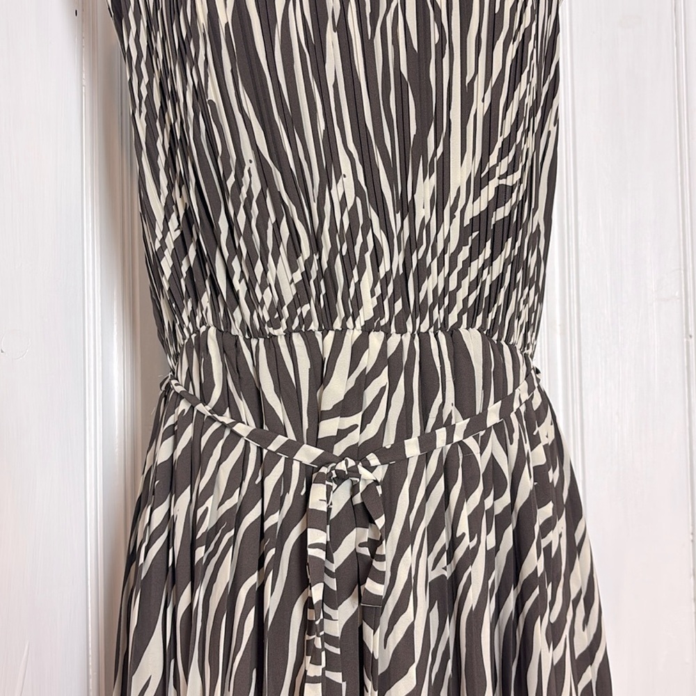 ADDITION ELLE Zebra Print Pleated Midi Dress with Coordinating Belt - Picture 7 of 10